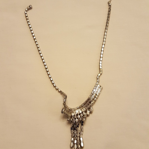 Vintage faux diamond/sapphire drop choker - Picture 2 of 4